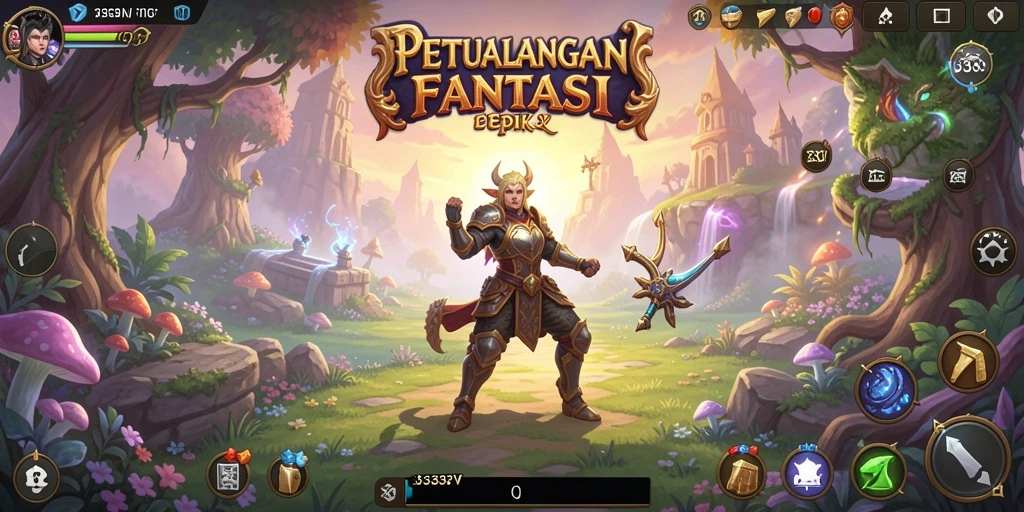 Tampilan gameplay menampilkan aksi seru dalam RPG 333V.