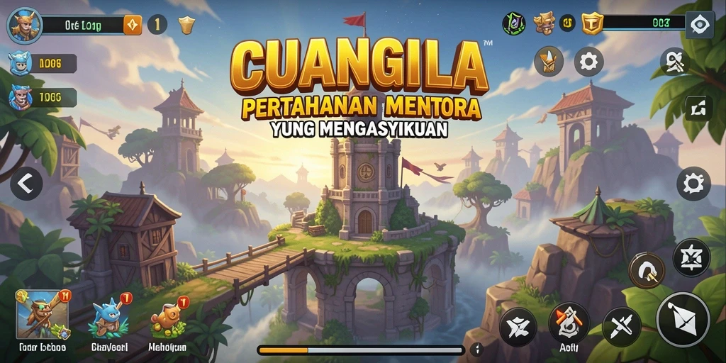 Tampilan gameplay menara pertahanan yang seru di CUANGILA.