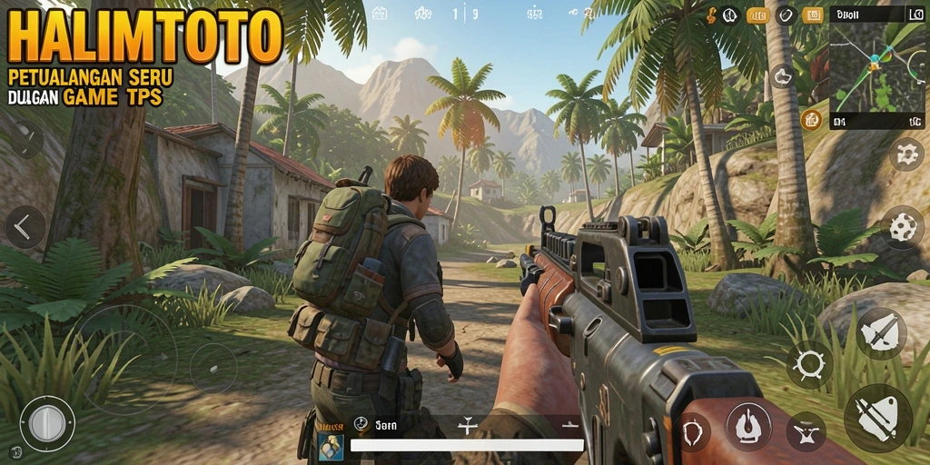 Tampilan seru gameplay HALIMTOTO dalam aksi TPS.