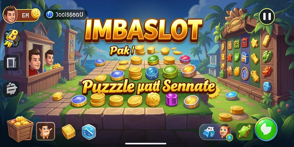 Tampilkan gameplay seru IMBASLOT dengan tantangan puzzle yang menarik.
