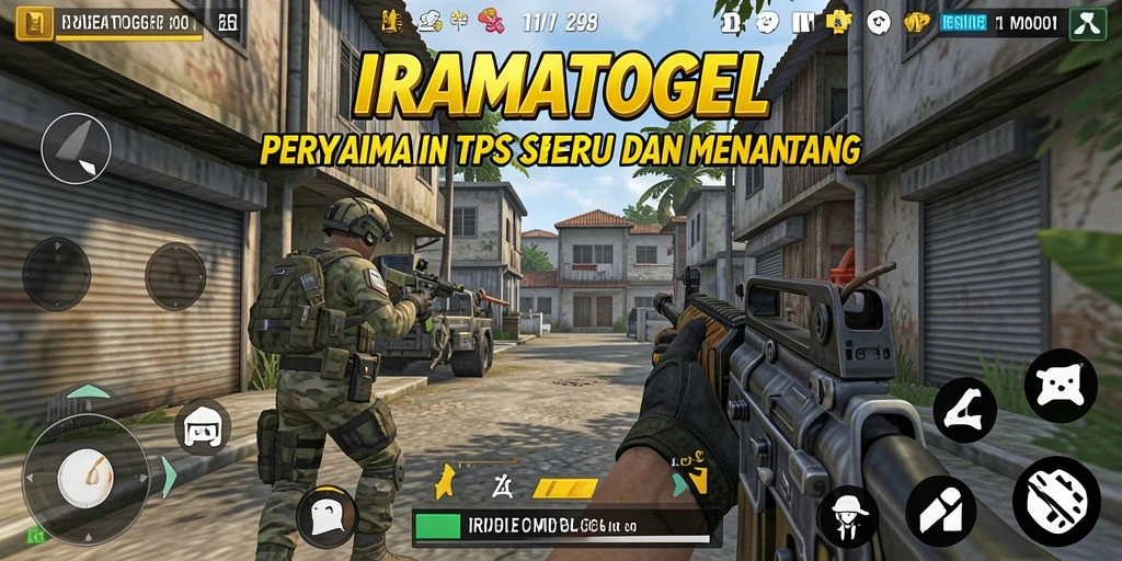 Tangkapan layar gameplay IRAMATOGEL yang menampilkan aksi TPS yang seru.