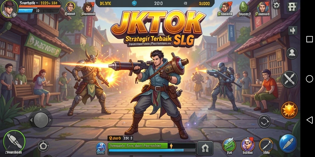 Screenshot menunjukkan gameplay seru JKTOK dalam pertempuran SLG.