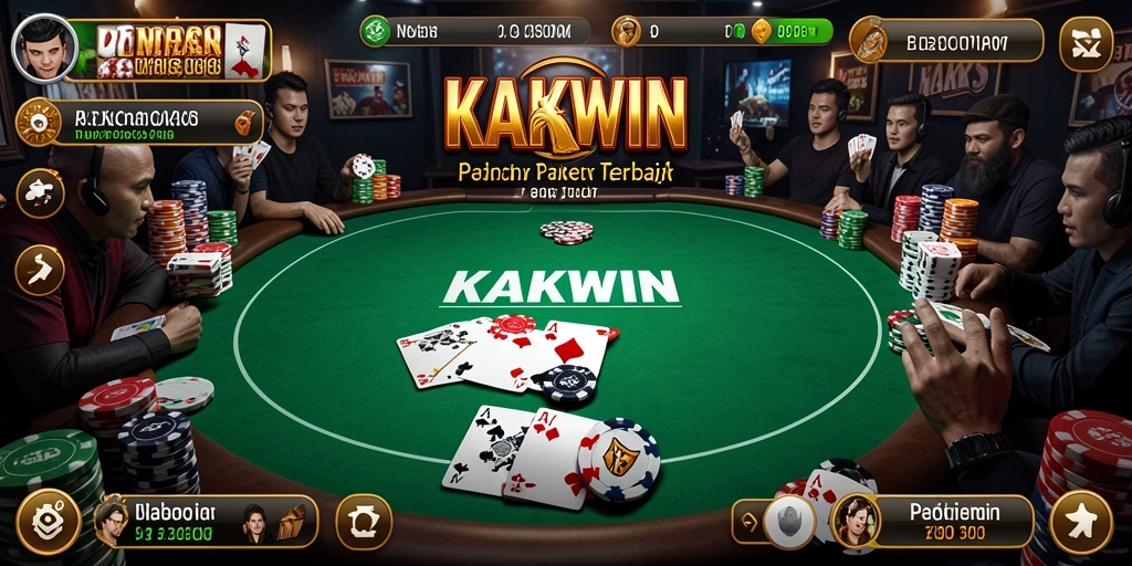 Screenshot gameplay KAKWIN dengan suasana poker yang mendebarkan.