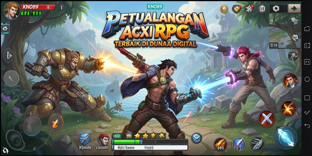 Tampilan gameplay KNO89 yang menakjubkan dengan aksi ARPG yang seru.