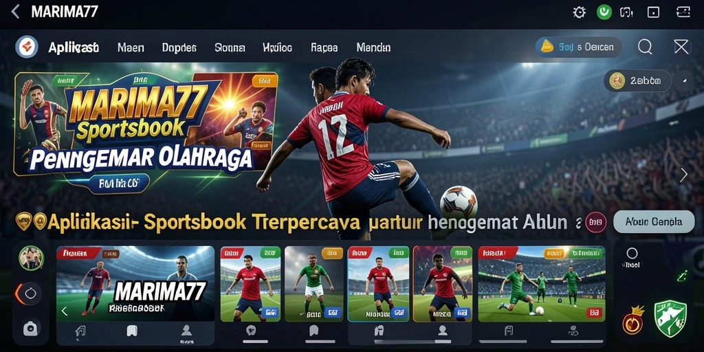 Tampilan interaktif dari gameplay Sportsbook di MARIMA77.