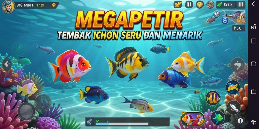 Tampilan permainan Tembak Ikan yang seru dan mengasyikkan di MEGAPETIR.