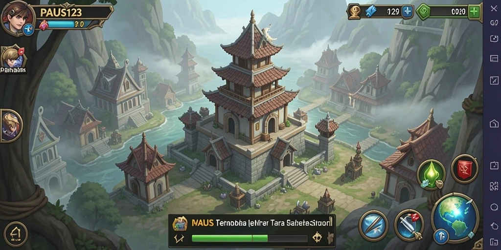 Tampilan menarik dari gameplay Tower Defense PAUS123.