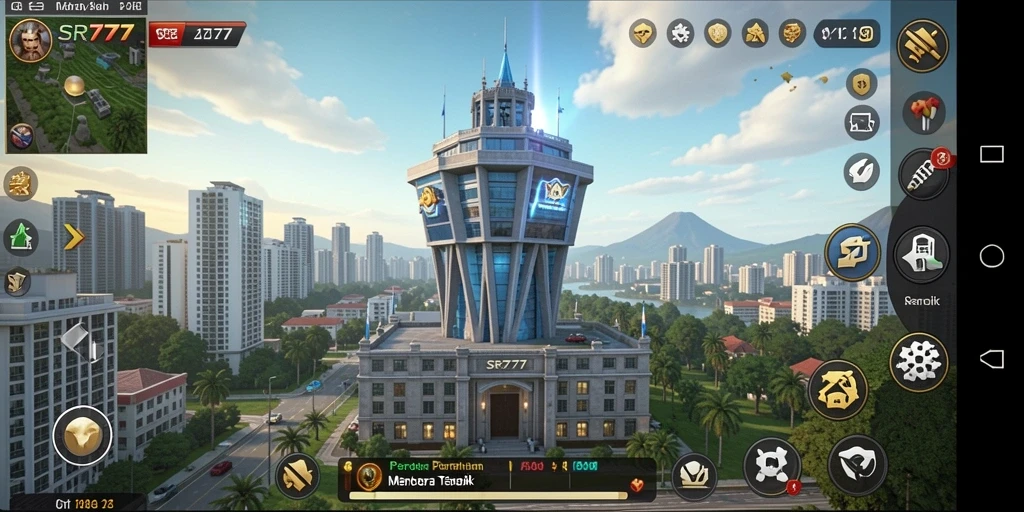 Tampilan gameplay Tower Defense yang menegangkan di SR777.